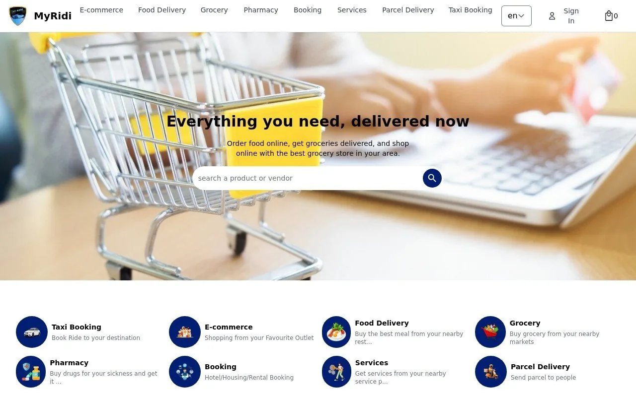 MyRIDI homepage