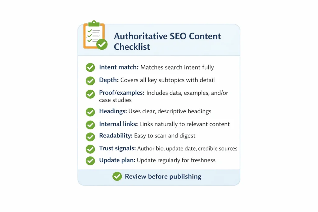 Authoritative SEO Content Checklist
