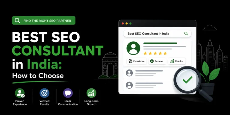 Best SEO consultant in India selection guide highlighting proven experience, verified results, clear communication and long-term organic growth.