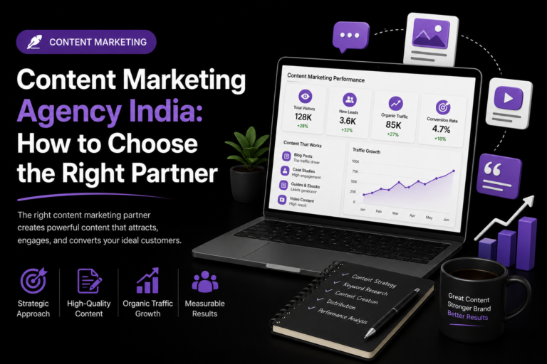 Content marketing agency in India offering content strategy, high-quality content, organic traffic growth, and measurable results.