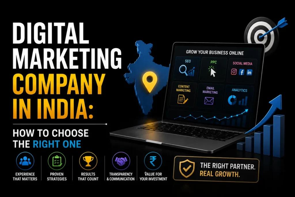 Digital marketing company in India guide showing how to choose the right agency for online business growth