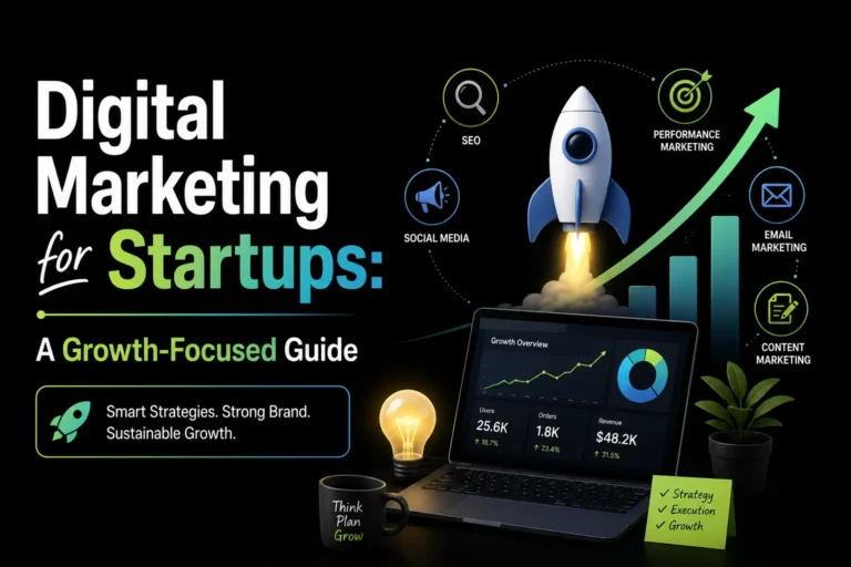 Digital marketing for startups using SEO, social media, email, content, and performance marketing to drive sustainable growth.