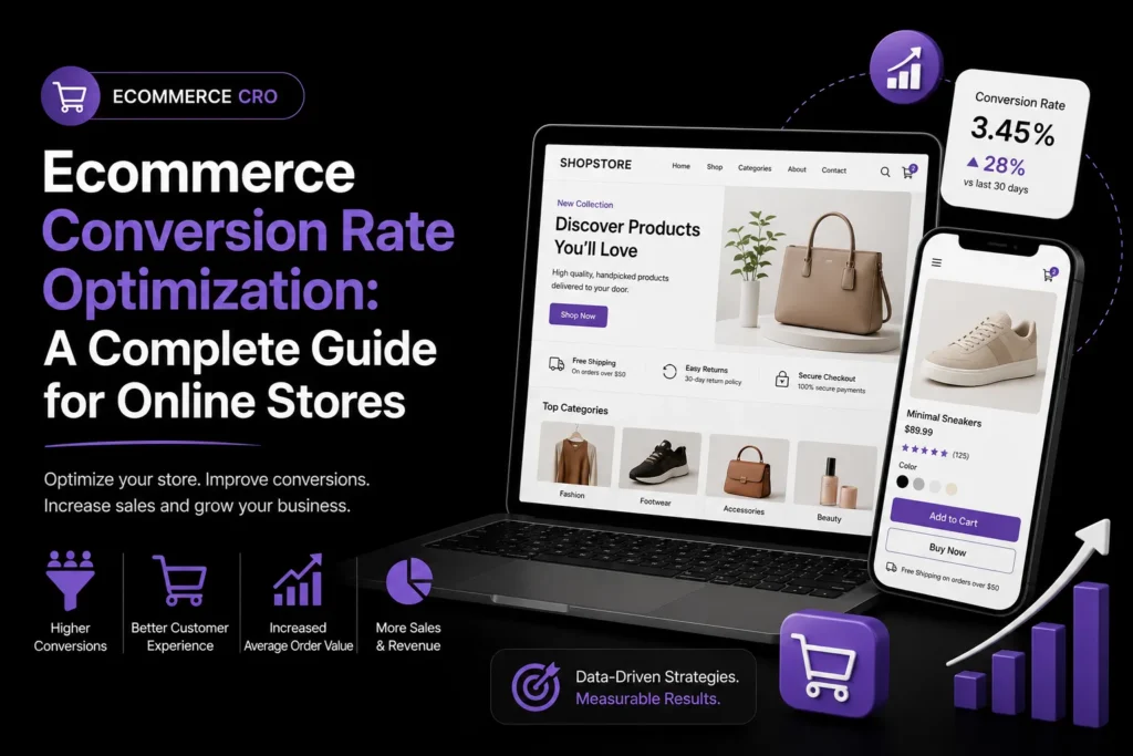 Ecommerce conversion rate optimization guide for improving online store conversions, customer experience, order value, and sales.