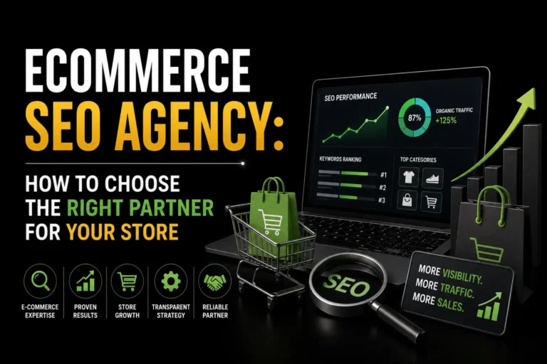 Ecommerce SEO agency guide for choosing the right partner to improve store rankings, traffic, and sales