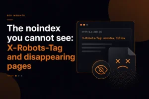Hidden X-Robots-Tag noindex response header causing website pages to disappear from search results.