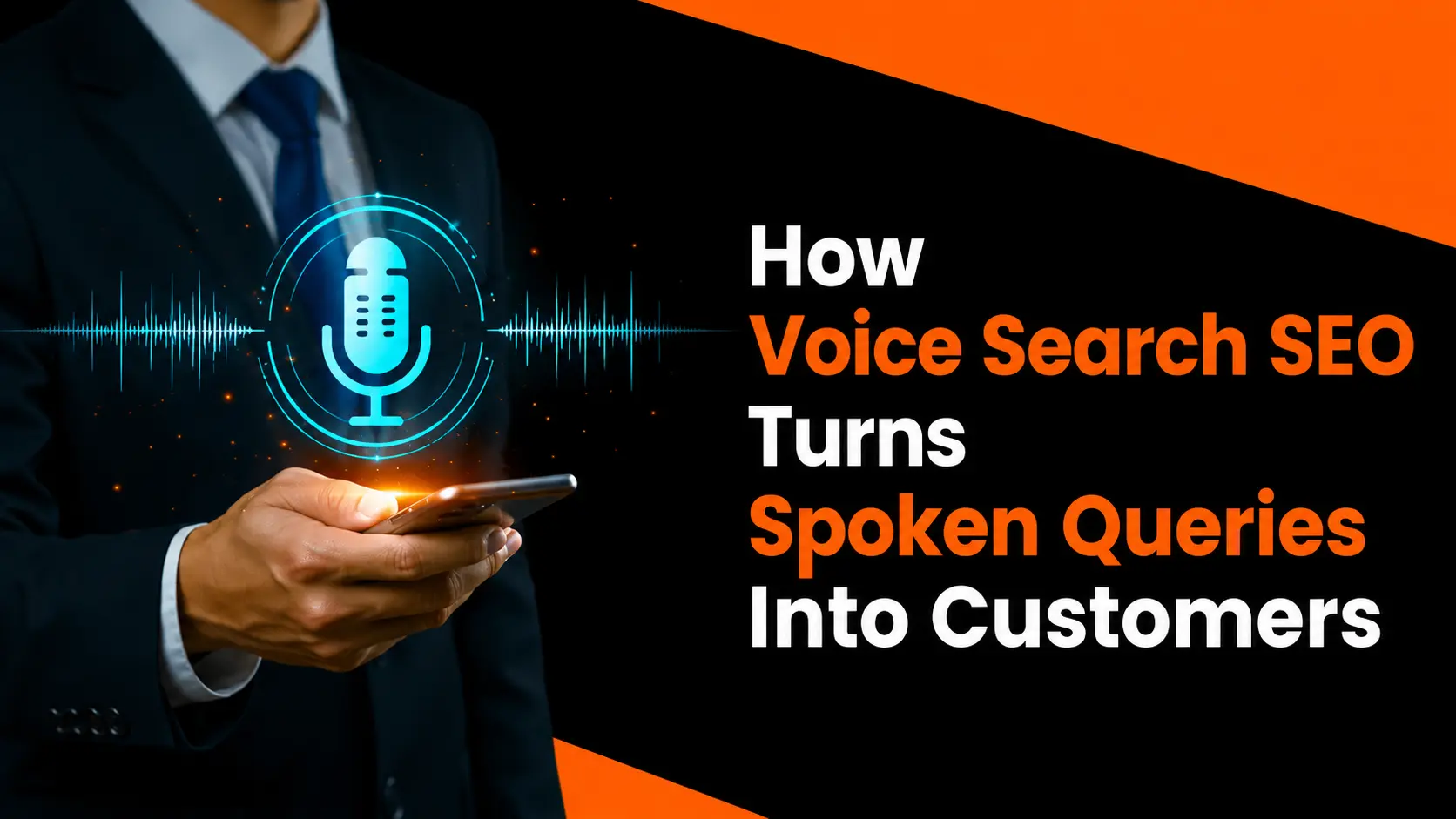 Voice Search SEO services by MoxSEO showing voice search optimization, featured answers, schema FAQ structure, local SEO near me searches, and search visibility growth.