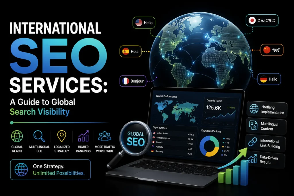 International SEO services for improving global search visibility with multilingual SEO, localization, hreflang, and international link building.