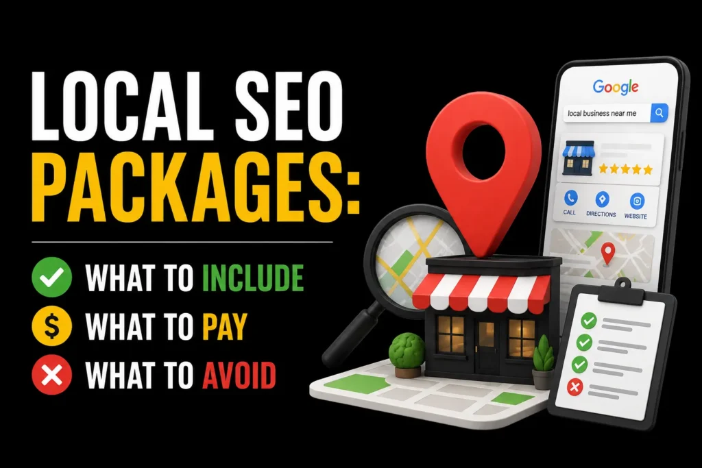 Local SEO packages showing what to include, what to pay, and what to avoid