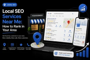 Local SEO services near me for improving Google Maps rankings, local search visibility, reviews, calls, and store visits.