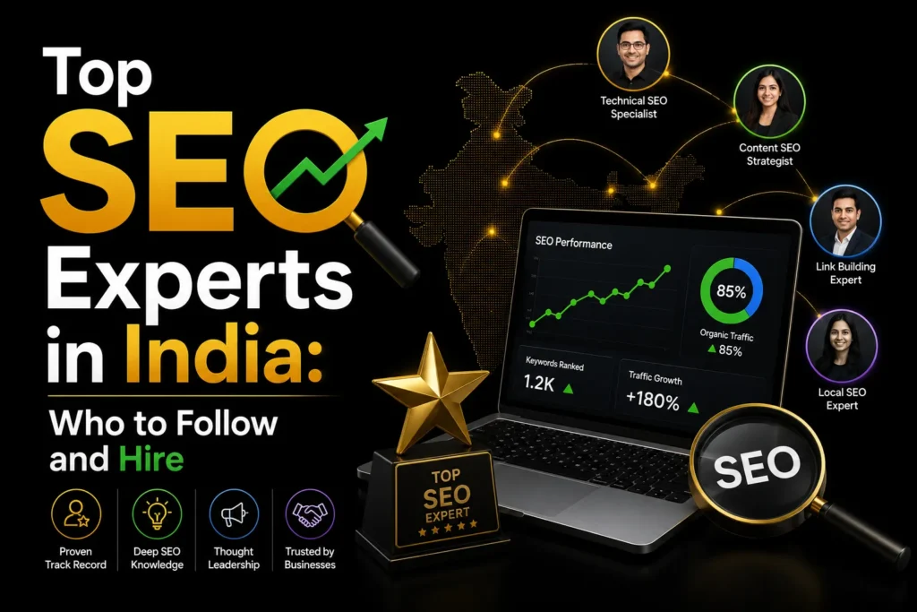Top SEO experts in India specializing in technical SEO, content SEO, link building, and local SEO